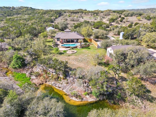 4908 Canyon Ranch Trl, Spicewood, TX 78669 - view from above of property with a pool