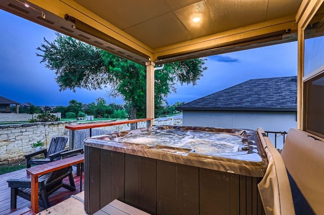 233 Mcfarland St, Georgetown, TX 78628 - wooden deck featuring a hot tub