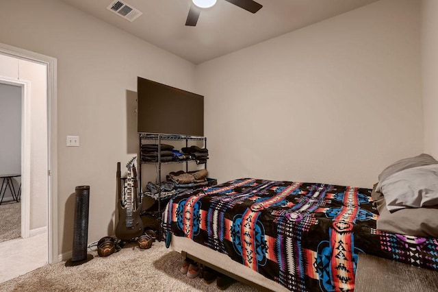 233 Mcfarland St, Georgetown, TX 78628 - bedroom with carpet floors, a ceiling fan, and baseboards