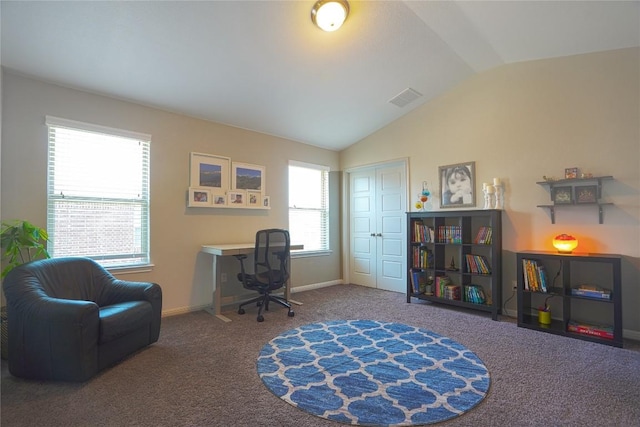2207 Land Grant Way, Round Rock, TX 78664 - carpeted office space with lofted ceiling and baseboards