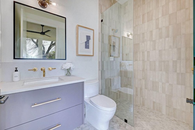 1601 Woodlawn Blvd, Austin, TX 78703 - bathroom with toilet, a walk in shower, and vanity