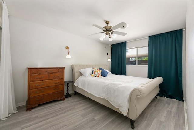 1715 Bluebonnet Ln, Austin, TX 78704 - bedroom with light wood-style floors and ceiling fan