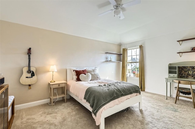 4116 Brean Down Rd, Pflugerville, TX 78660 - bedroom featuring light carpet, a ceiling fan, and baseboards