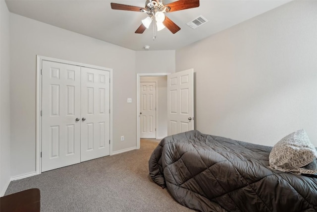 722 Tom Kite Dr, Round Rock, TX 78664 - carpeted bedroom featuring a closet, ceiling fan, and baseboards