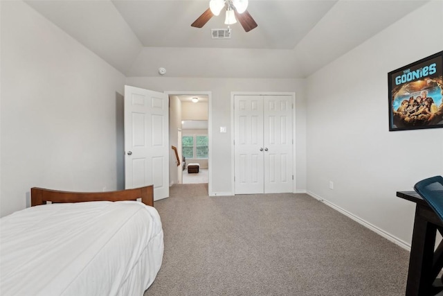 722 Tom Kite Dr, Round Rock, TX 78664 - carpeted bedroom featuring a closet, a ceiling fan, and baseboards
