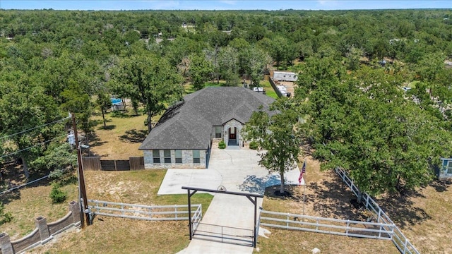 127 Medlar Dr, Cedar Creek, TX 78612 - view from above of property featuring a heavily wooded area