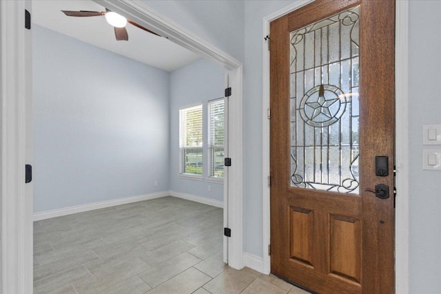 127 Medlar Dr, Cedar Creek, TX 78612 - foyer entrance with ceiling fan and baseboards