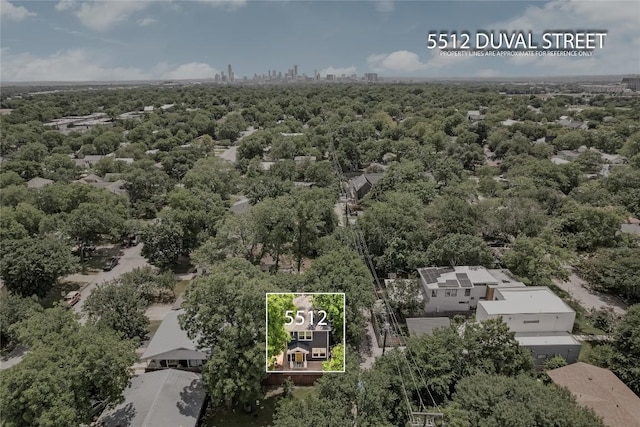5512 Duval St Unit 2, Austin, TX 78751 - aerial view of property and surrounding area featuring property boundaries highlighted