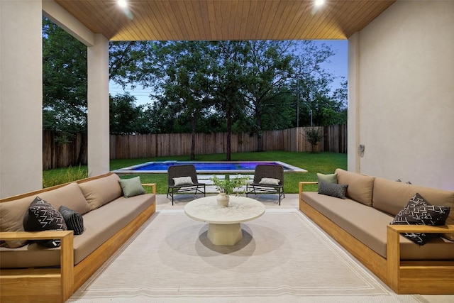 5218 Valley Oak Dr, Austin, TX 78731 - fenced backyard featuring outdoor lounge area and a patio area