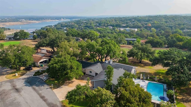 928 Porpoise St, Lakeway, TX 78734 - bird's eye view of a pool area