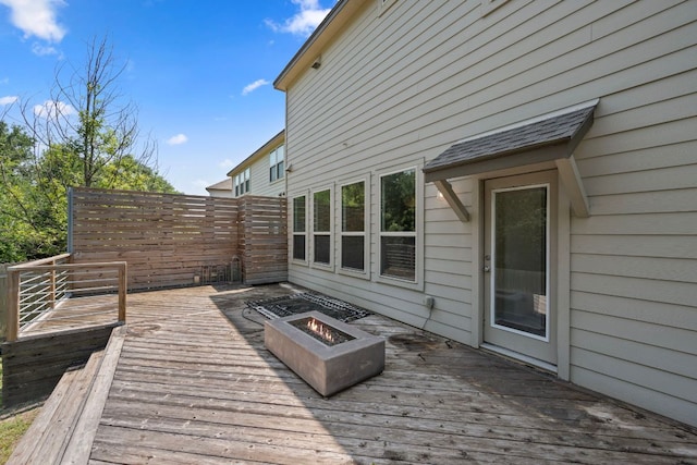 13501 Metric Blvd Unit 22, Austin, TX 78727 - wooden deck with an outdoor fire pit