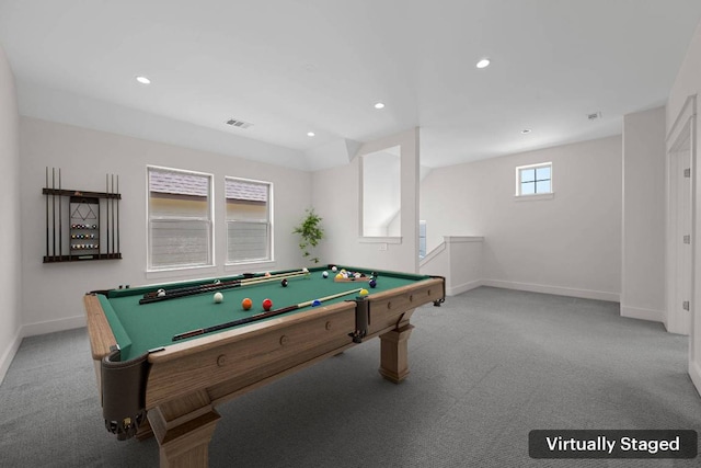 13501 Metric Blvd Unit 22, Austin, TX 78727 - game room with carpet floors, baseboards, pool table, and recessed lighting