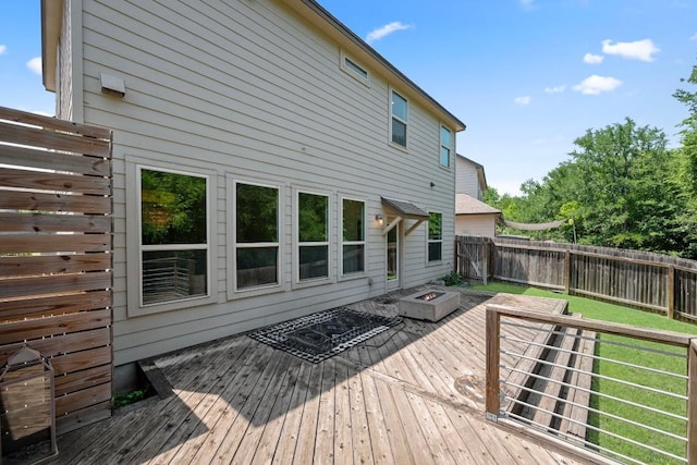 13501 Metric Blvd Unit 22, Austin, TX 78727 - deck with a fenced backyard and an outdoor fire pit