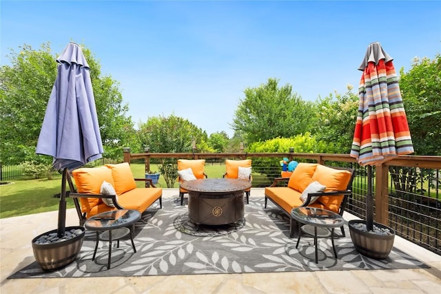 2628 Reunion Blvd, Austin, TX 78737 - view of patio / terrace featuring an outdoor living space with a fire pit