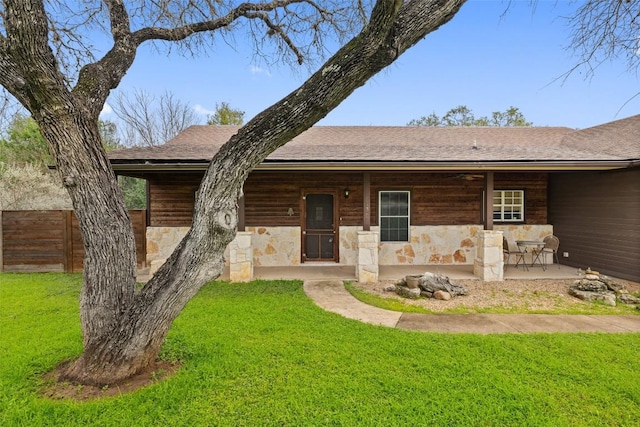1301 S Quinlan Park Rd, Austin, TX 78732 - view of front of property with stone siding and roof with shingles