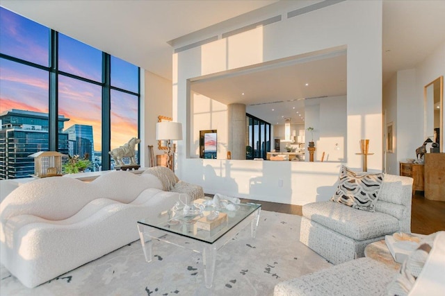 210 Lavaca St Unit 3603, Austin, TX 78701 - living room featuring wood finished floors and expansive windows