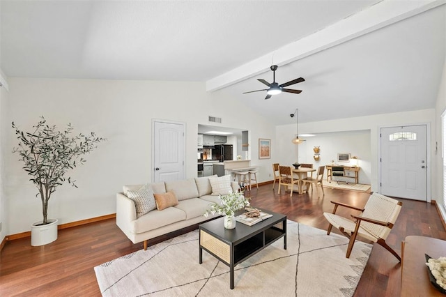 4610 S 1st St, Austin, TX 78745 - living room with ceiling fan and wood finished floors