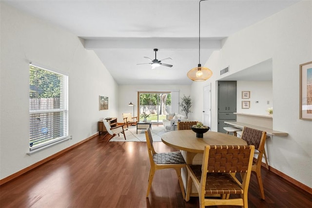 4610 S 1st St, Austin, TX 78745 - dining room featuring a ceiling fan and wood finished floors