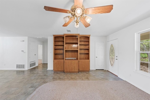 8281 Mountain Dr, Salado, TX 76571 - foyer entrance featuring a ceiling fan and baseboards