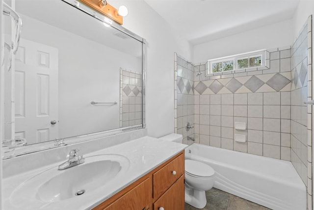 8281 Mountain Dr, Salado, TX 76571 - full bath with vanity, toilet, and bathtub / shower combination