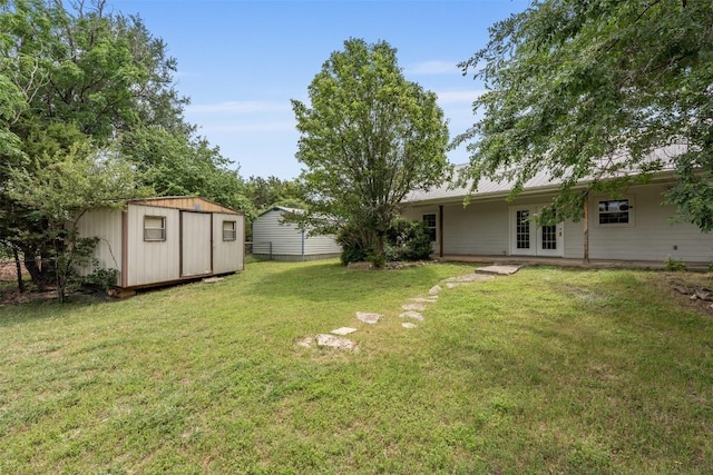 8281 Mountain Dr, Salado, TX 76571 - view of green lawn with french doors
