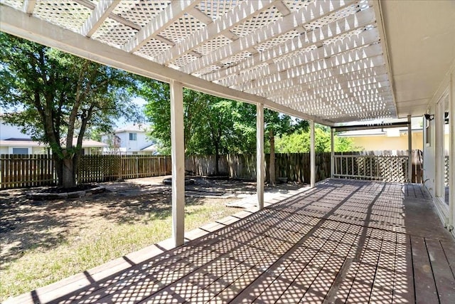 1025 Doras Dr, Pflugerville, TX 78660 - deck with a pergola, a fenced backyard, and a patio