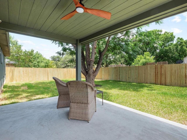 2401 Lendall Ln, Austin, TX 78744 - view of patio featuring ceiling fan