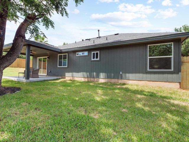 2401 Lendall Ln, Austin, TX 78744 - back of house with a patio area and a ceiling fan