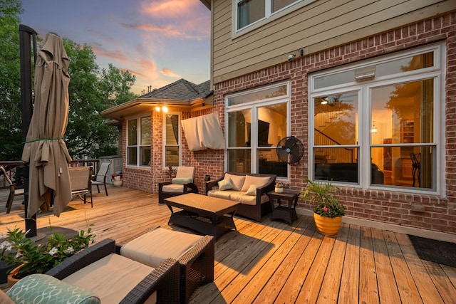 13129 Halsell Dr, Austin, TX 78732 - wooden deck featuring an outdoor hangout area and outdoor dining area