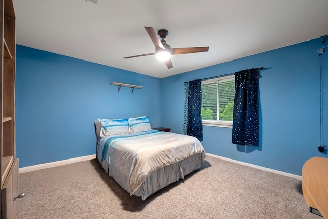 13129 Halsell Dr, Austin, TX 78732 - bedroom featuring carpet floors, baseboards, and a ceiling fan
