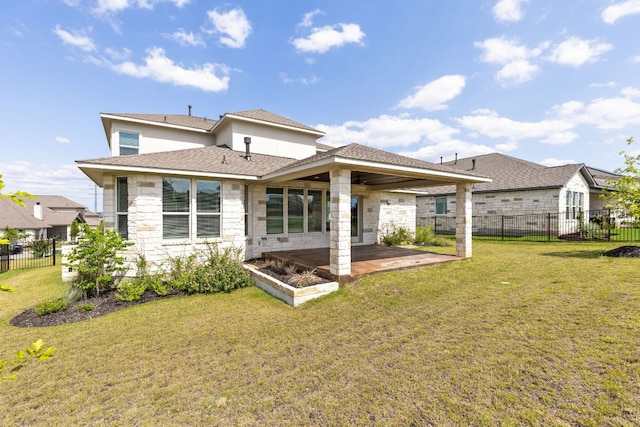 904 Arundel Rd, Lakeway, TX 78738 - back of property with a patio and stone siding