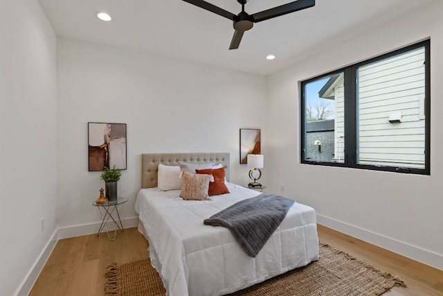 4303 Hank Ave, Austin, TX 78745 - bedroom with wood finished floors, recessed lighting, and a ceiling fan