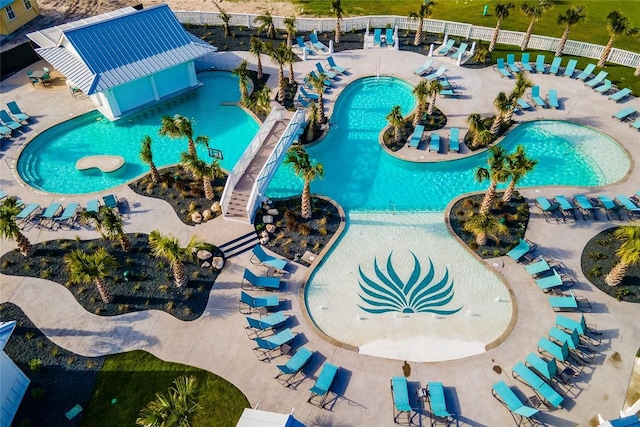 214 Sunset Ave Unit 5, Port Aransas, TX 78373 - aerial view of a pool