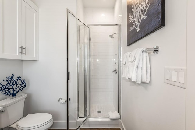214 Sunset Ave Unit 5, Port Aransas, TX 78373 - full bath with toilet, a shower stall, and baseboards