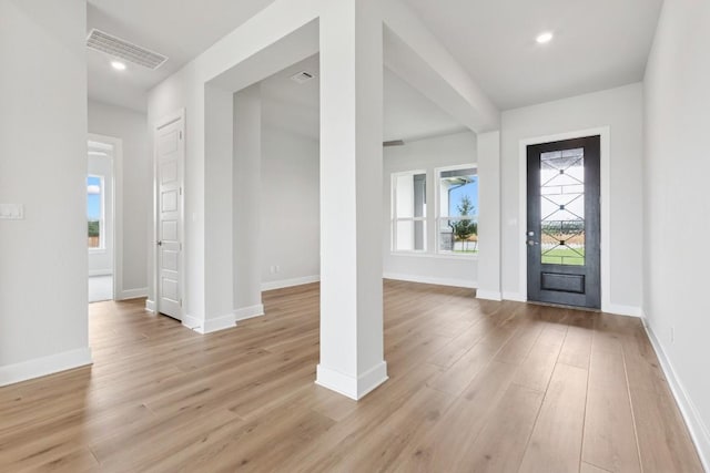 3236 Honeywood Dr, Leander, TX 78641 - entryway with light wood finished floors and recessed lighting