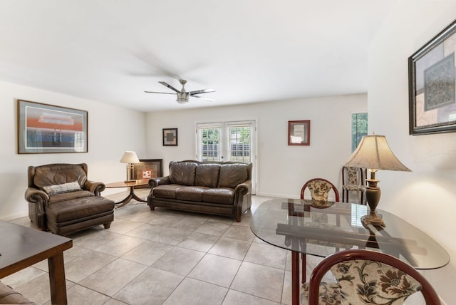 2006 Heathwood Cir, Round Rock, TX 78664 - living room with a ceiling fan and light tile patterned floors