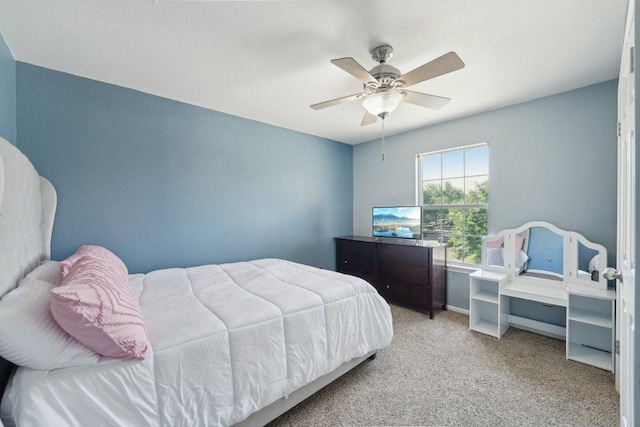 504 Chaparral Dr, Leander, TX 78641 - bedroom featuring light colored carpet and a ceiling fan
