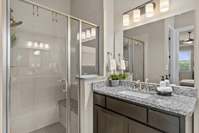 3328 Balboa Way, Round Rock, TX 78665 - bathroom with a shower stall and vanity