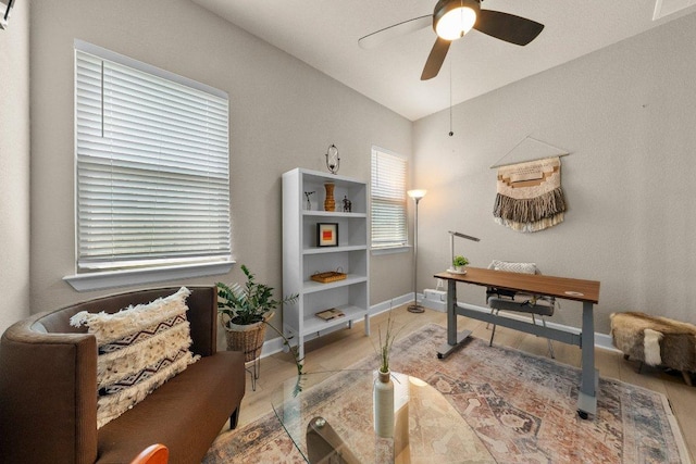 3328 Balboa Way, Round Rock, TX 78665 - office space with ceiling fan and vaulted ceiling