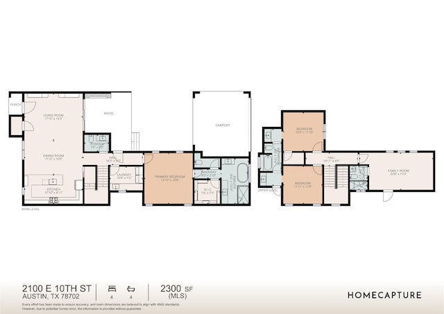 2100 E 10th St, Austin, TX 78702 - view of home floor plan