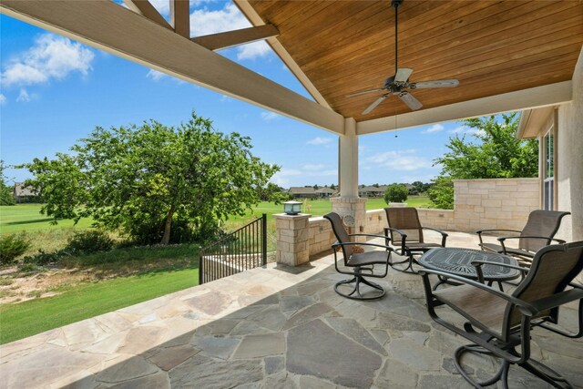 218 Duck Creek Ln, Georgetown, TX 78633 - view of patio with ceiling fan