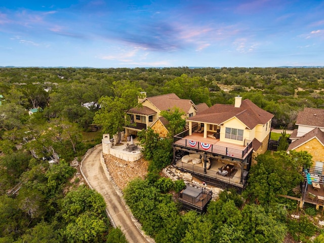 2804 Lohmans Ford Rd Unit B, Lago Vista, TX 78645 - aerial view of property and surrounding area featuring a forest
