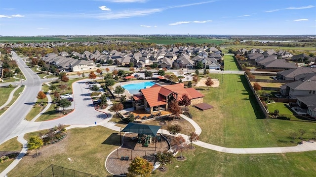 4937 Strada Dr, Round Rock, TX 78665 - aerial view of residential area featuring a pool