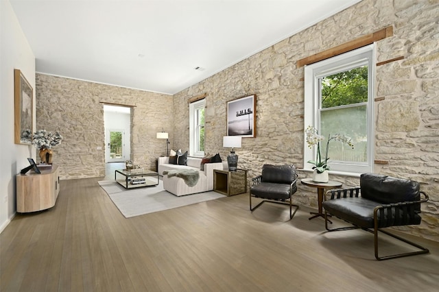 1112 W 10th St, Austin, TX 78703 - living area featuring plenty of natural light and wood finished floors