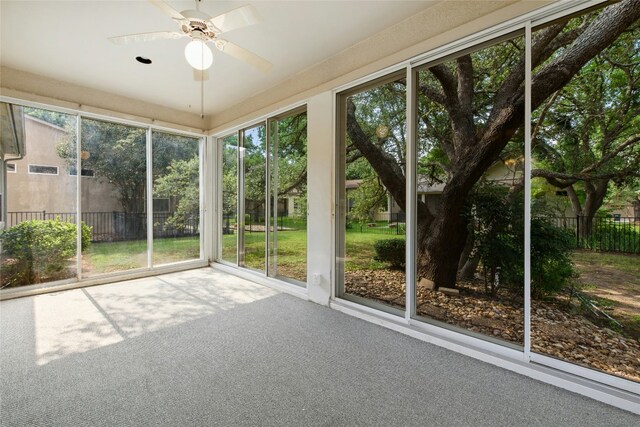 112 Anemone Way, Georgetown, TX 78633 - unfurnished sunroom featuring ceiling fan