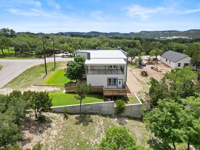 757 Canyon Bnd, Canyon Lake, TX 78133 - view from above of property featuring a mountain backdrop