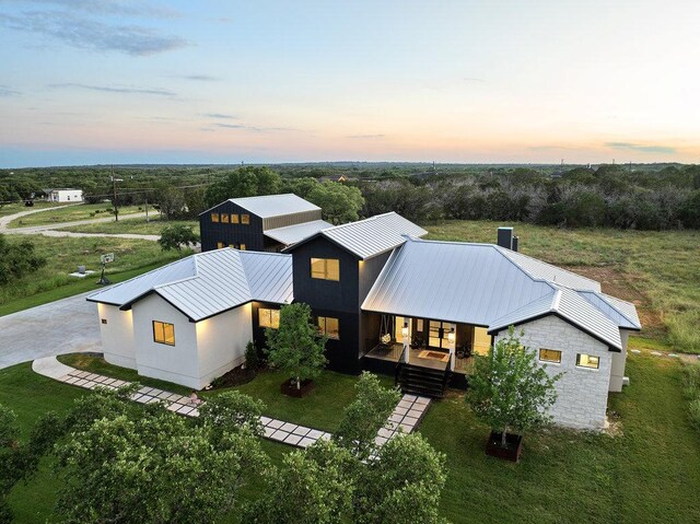 150 Wandering Oak Cir, Burnet, TX 78611 - aerial view at dusk