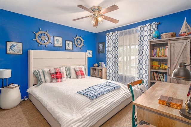 926 Zwicke St, Seguin, TX 78155 - bedroom with carpet and a ceiling fan