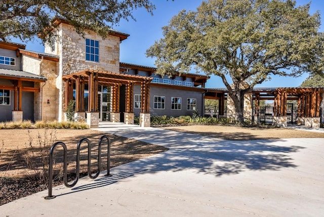 529 Cinnamon Teal Ln, Leander, TX 78641 - view of front facade with stone siding