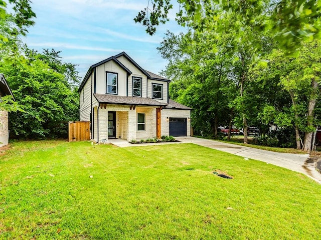 1108 Floradale Dr, Austin, TX 78753 - view of front of house with stone siding, driveway, a porch, and an attached garage